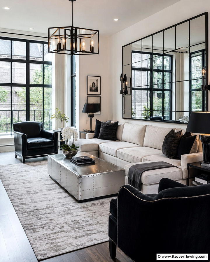 Metal Accent Pieces - 30 Industrial Living Room Ideas with Urban Charm