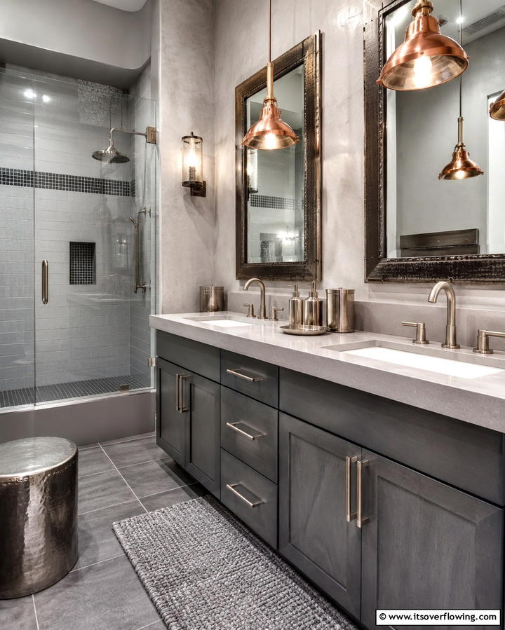Metal Accents for an Industrial Edge - 25 Masculine Bathroom Ideas for a Bold Look
