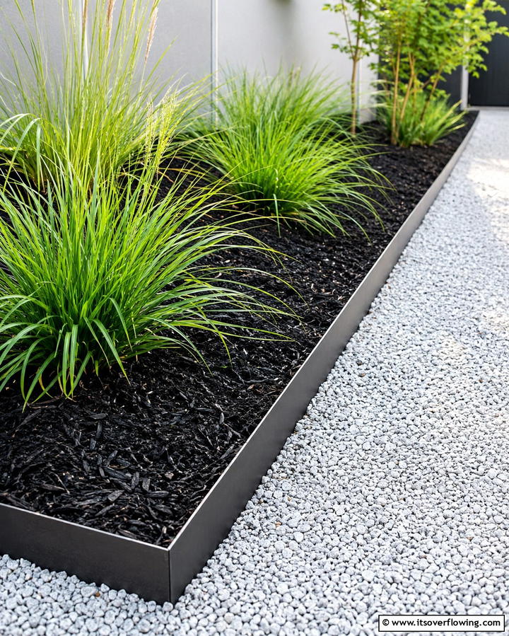 Metal Edging for Sleek Definition - 25 Low Maintenance Garden Border Ideas for Easy Landscaping