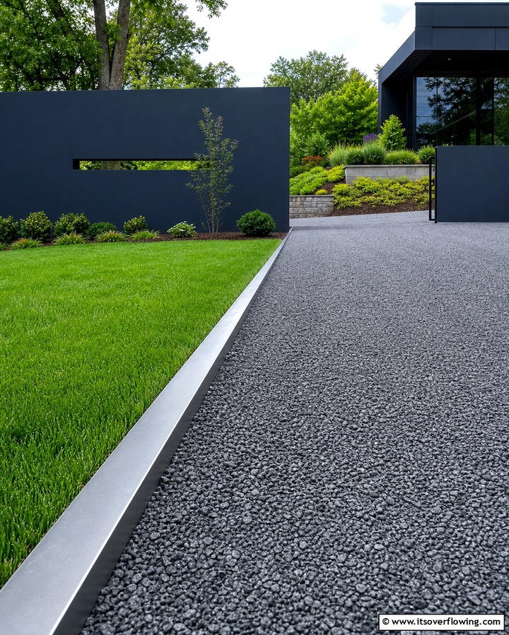 Metal Edging for a Modern Look - 25 Gravel Driveway Edging Ideas for a Polished Look