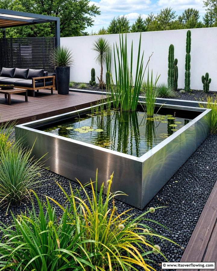 Metal Framed Raised Garden Pond - 20 Raised Garden Pond Ideas for a Tranquil Backyard