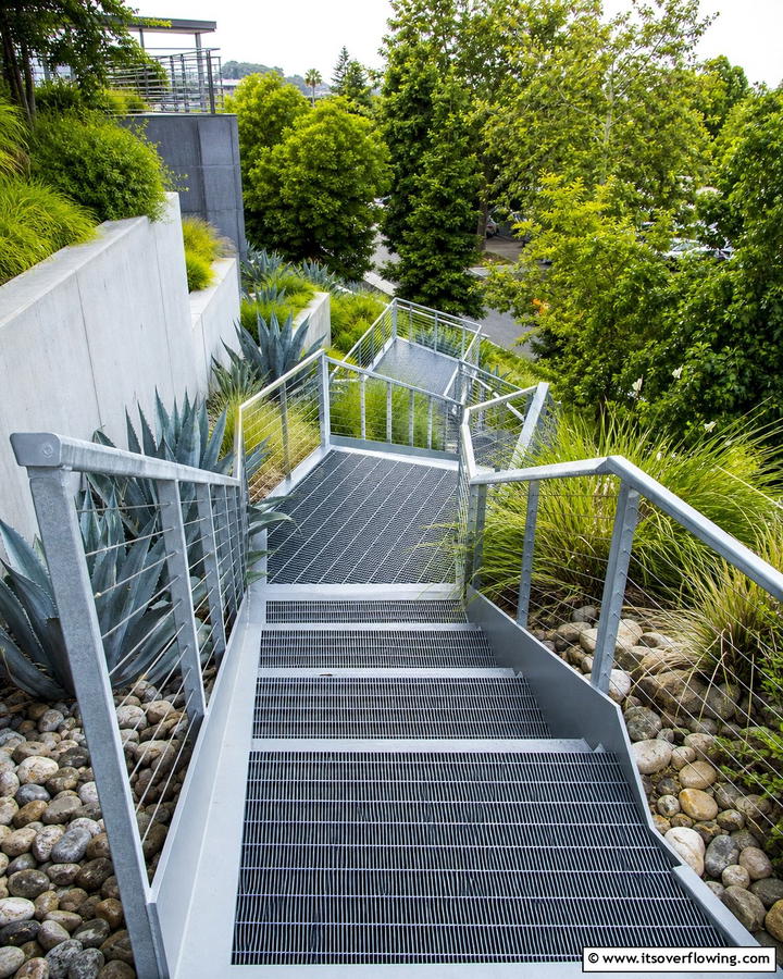 Metal Grated Walkways - 20 Sloped Walkway Ideas for Beautiful Landscaping
