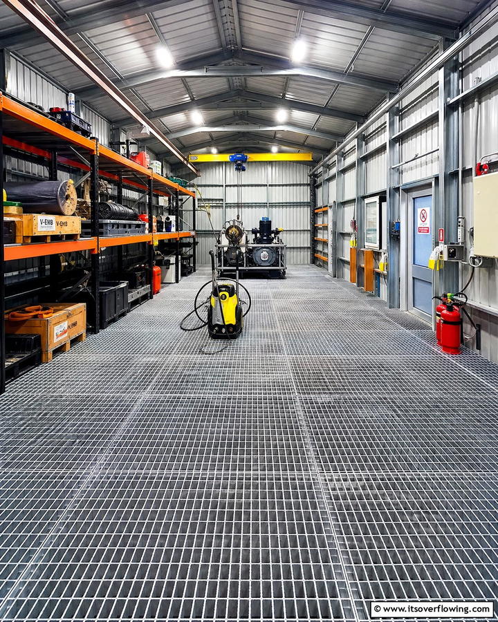 Metal Grating - 20 Shed Floor Ideas for a Durable and Functional Space