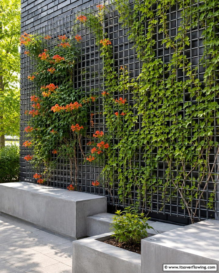 Metal Grid Trellis - 25 Trellis Ideas to Enhance Your Garden Aesthetics