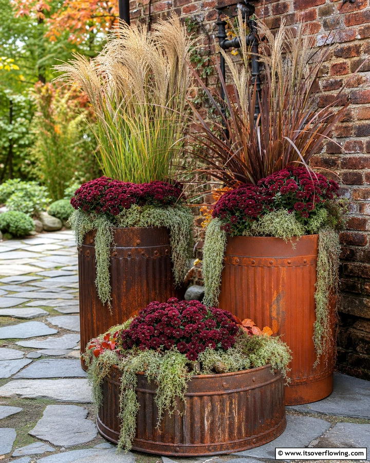Metal Harvest Hue Planter - 21 Fall Planter Ideas to Refresh Your Outdoor Spaces