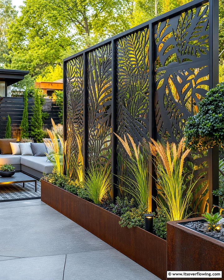 Metal Laser Cut Garden Divider - 30 Garden Divider Ideas for Functional Outdoor Spaces
