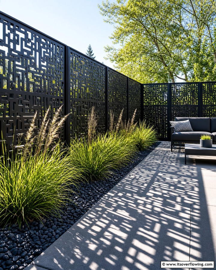 Metal Laser Cut Privacy Fence - 30 Cheap Privacy Fence Ideas- Affordable Outdoor Seclusion
