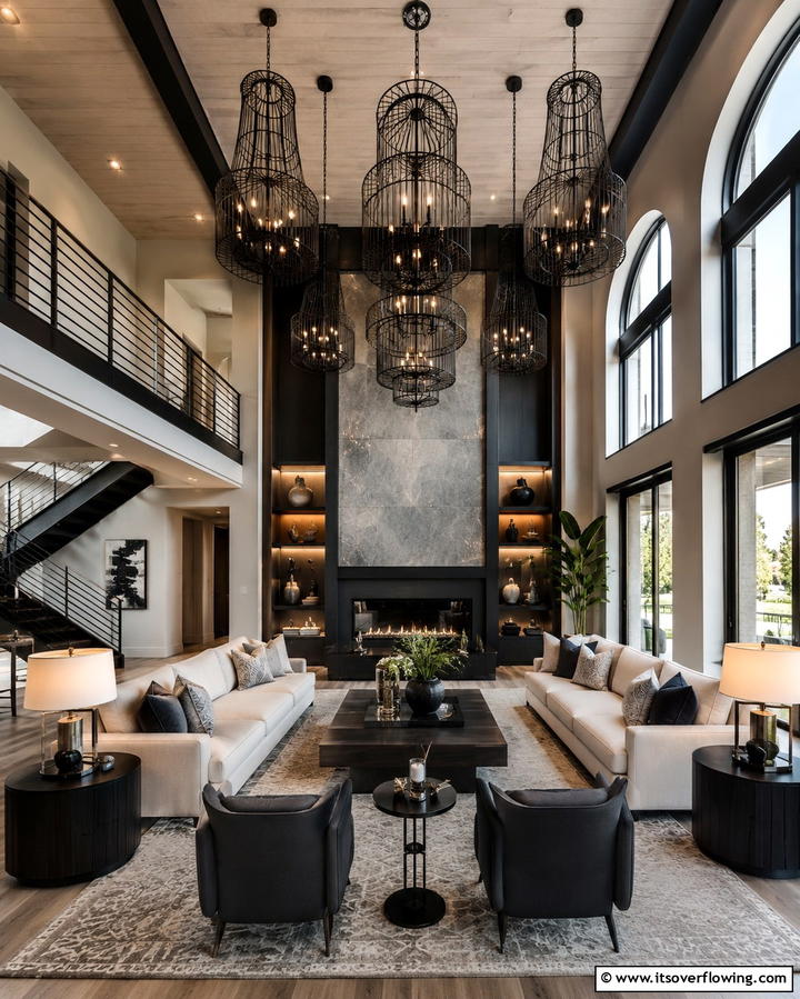 Metal Lighting Fixtures - 30 Industrial Living Room Ideas with Urban Charm