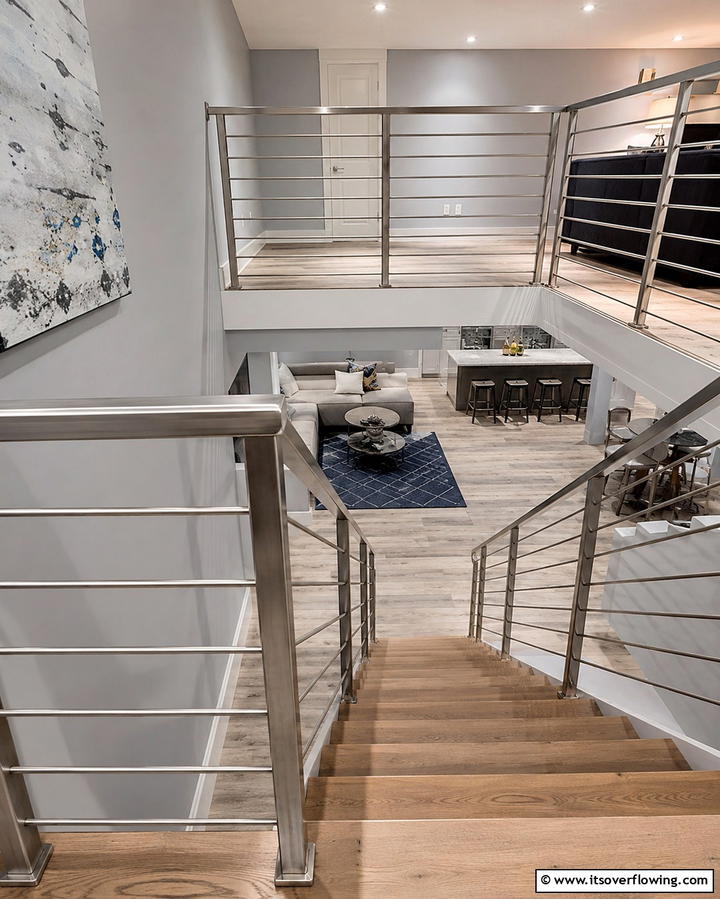 Metal Railings for Durability and Style - 25 Basement Stair Ideas to Transform Your Space