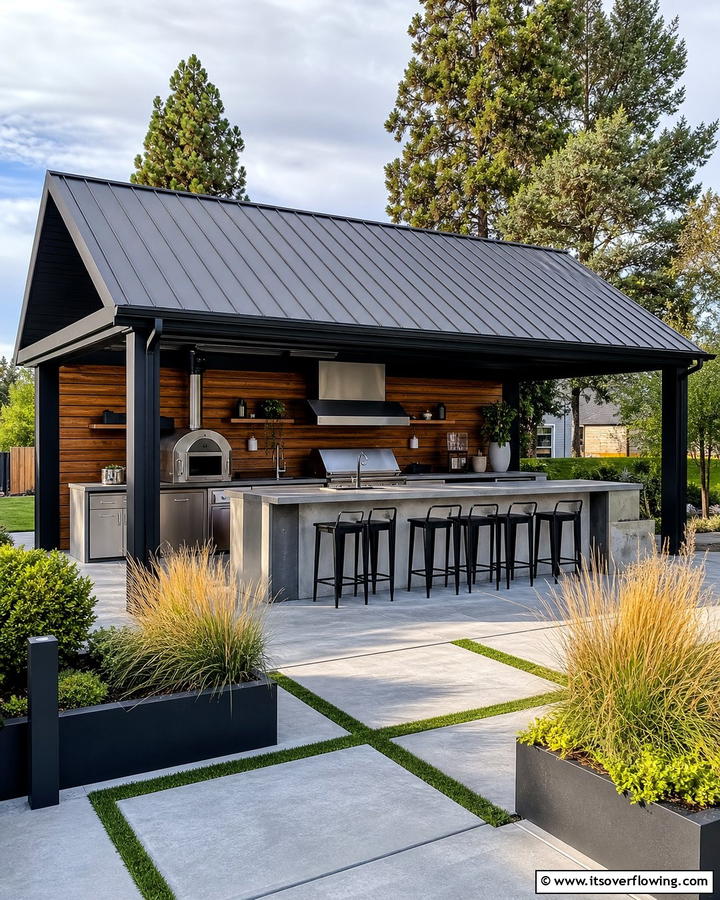 Metal Roof for Durability - 20 Outdoor Kitchen Roof Ideas for Year-Round Enjoyment