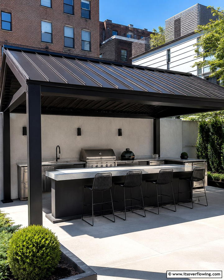 Metal Roof for a Contemporary Look - 25 Pergola Roof Ideas to Enhance Your Outdoor Living Space