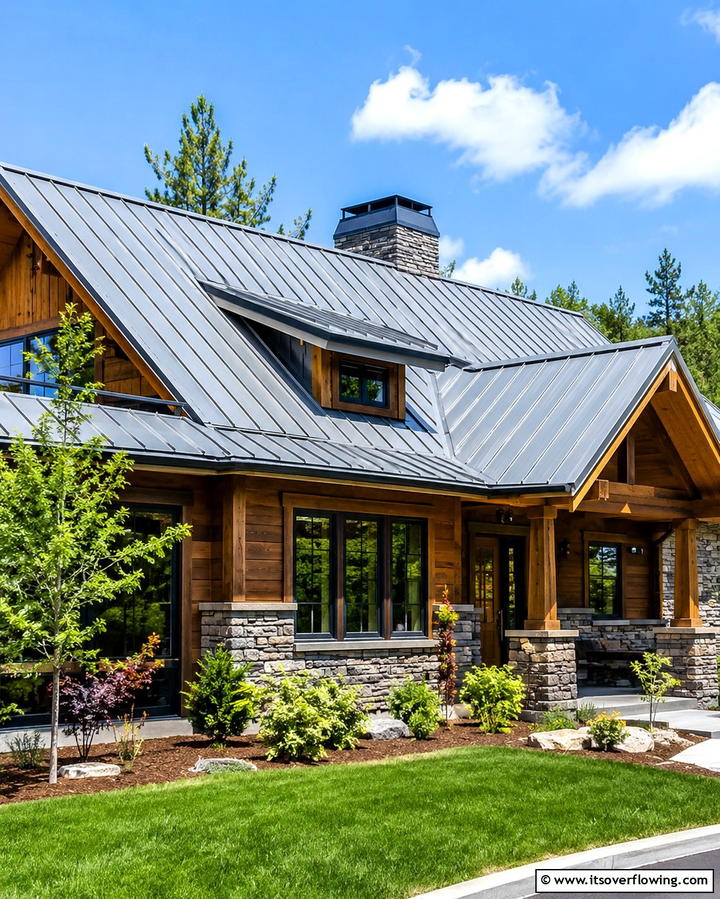 Metal Roof for a Modern Edge - 25 Modern Cottage House Exterior Ideas for a Charming Look