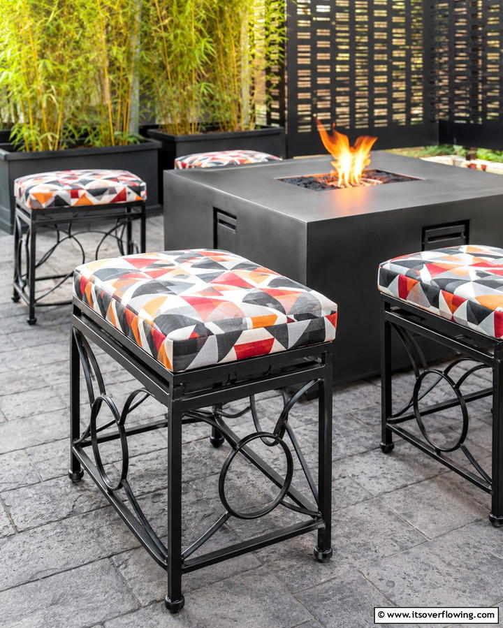 Metal Stools with Cushions - 25 Fire Pit Seating Ideas to Enhance Your Outdoor Space