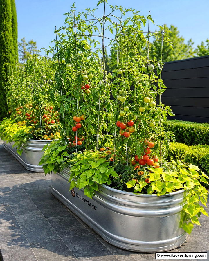 Metal Trough Garden Beds - 25 Inexpensive Raised Garden Bed Ideas for Your Yard