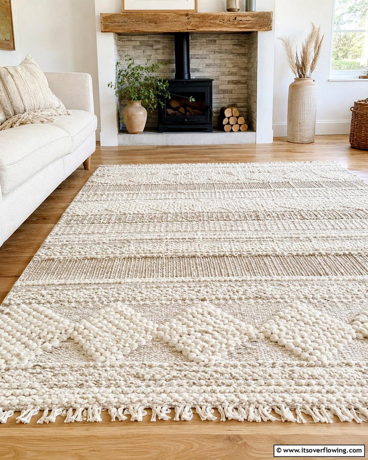 Metallic Accent Rug - 30 Kitchen Rug Ideas- Stylish and Durable Floor Solutions