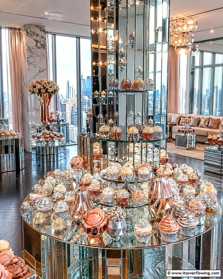 Metallic Accented Cupcakes - 30 Wedding Cupcake Ideas for Unforgettable Celebrations