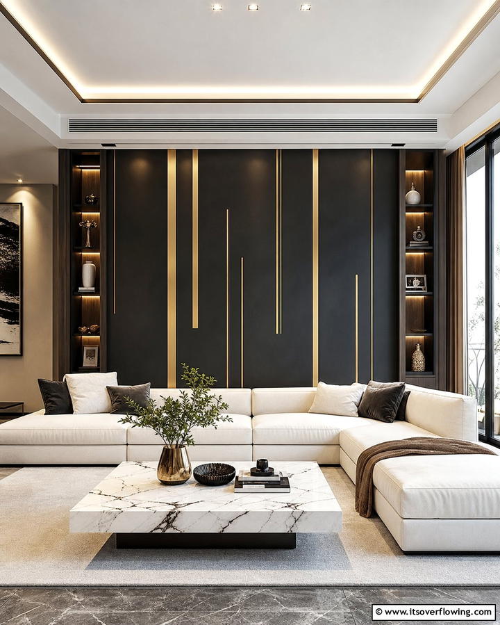 Metallic Accents - 25 Feature Wall Ideas to Transform Your Space