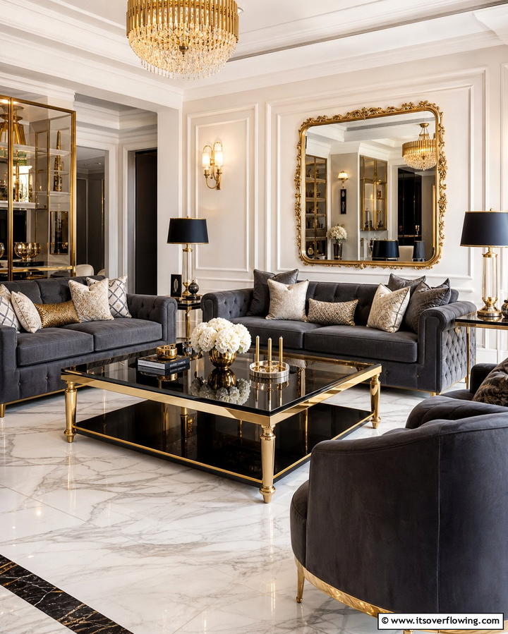 Metallic Accents - 25 Formal Living Room Ideas for Elegant Gatherings