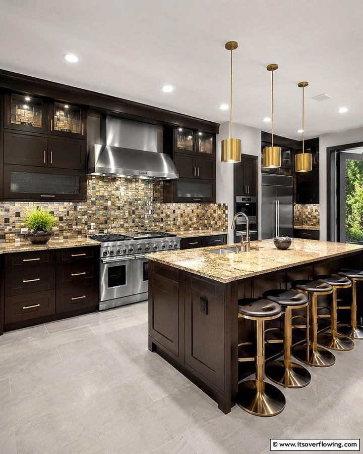Metallic Accents - 25 Modern Kitchen Backsplash Ideas for a Fresh Update