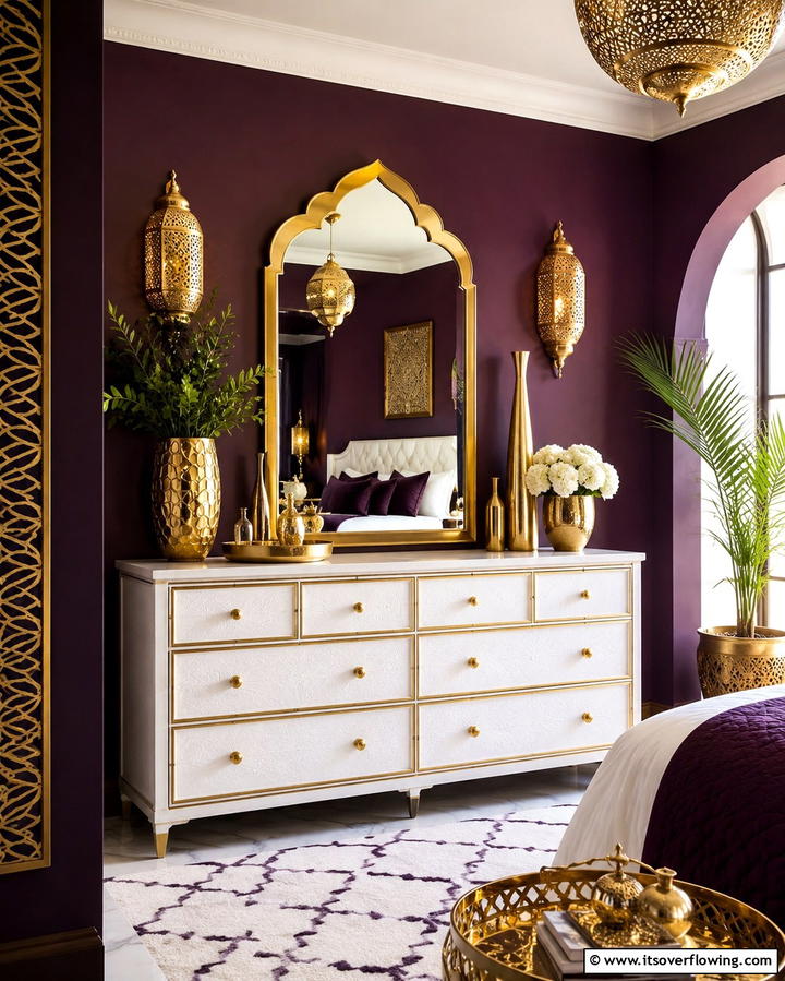 Metallic Accents and Decor - 25 Moroccan Themed Bedroom Ideas for an Exotic Escape