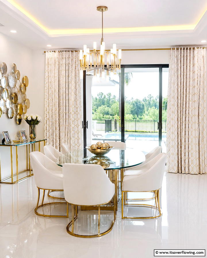 Metallic Accents for a Modern Edge - 25 Sliding Door Curtain Ideas for Privacy and Style