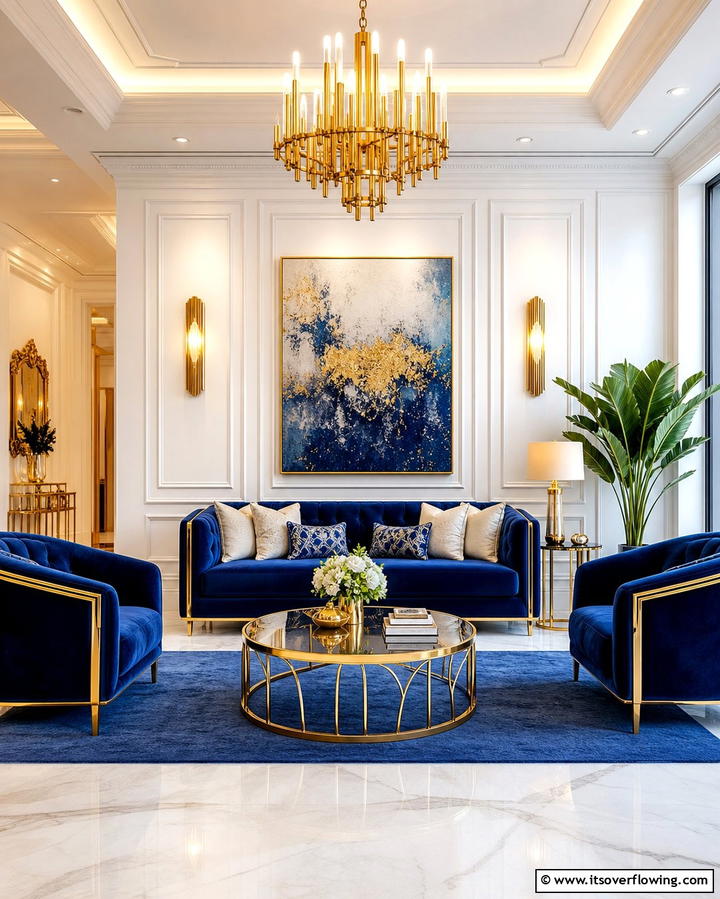 Metallic Accents for a Polished Look - 25 Luxury Living Room Ideas for a Sophisticated Look