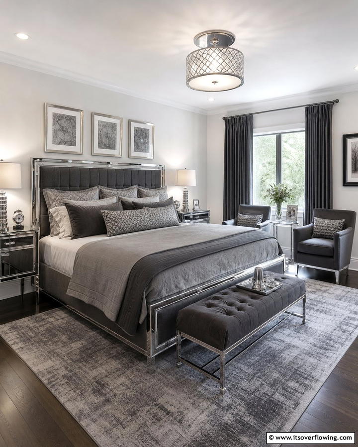 Metallic AccentsOne - 25 Glam Bedroom Ideas for a Luxurious Retreat