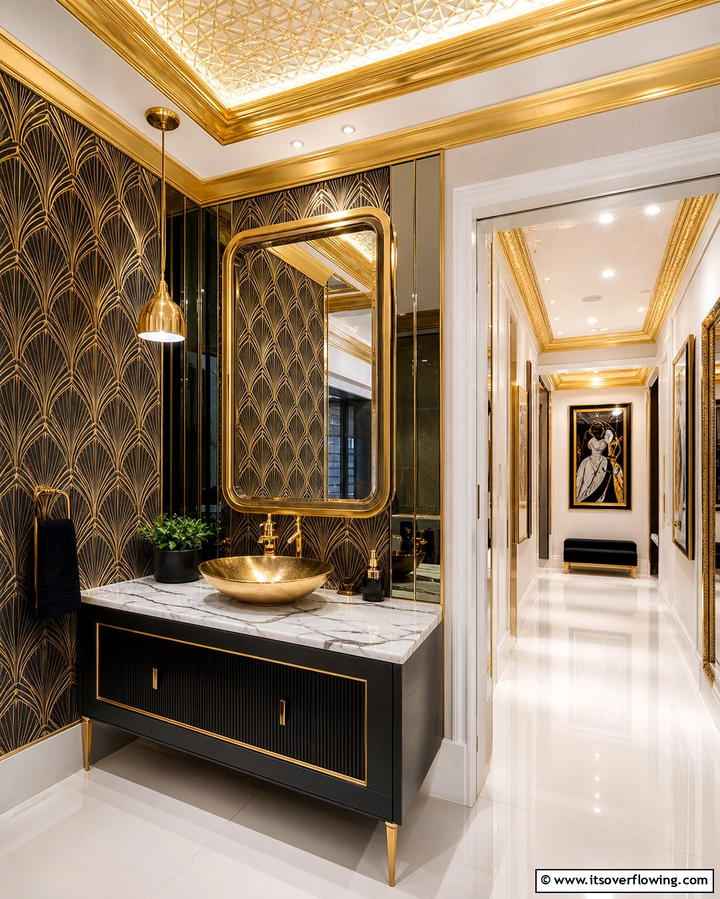 Metallic Ceiling Trim - 25 Elegant Ceiling Trim Ideas to Elevate Your Home
