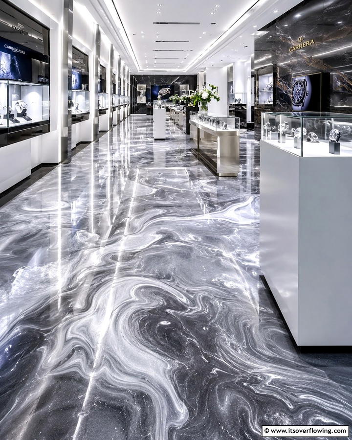 Metallic Epoxy Concrete Floors - 20 Types of Concrete Floor Finishes for Durability