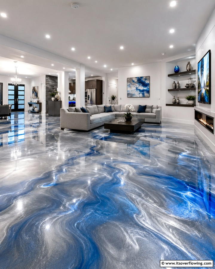 Metallic Epoxy Finishes - 30 Modern Concrete Floor Ideas for Low-Maintenance Interiors