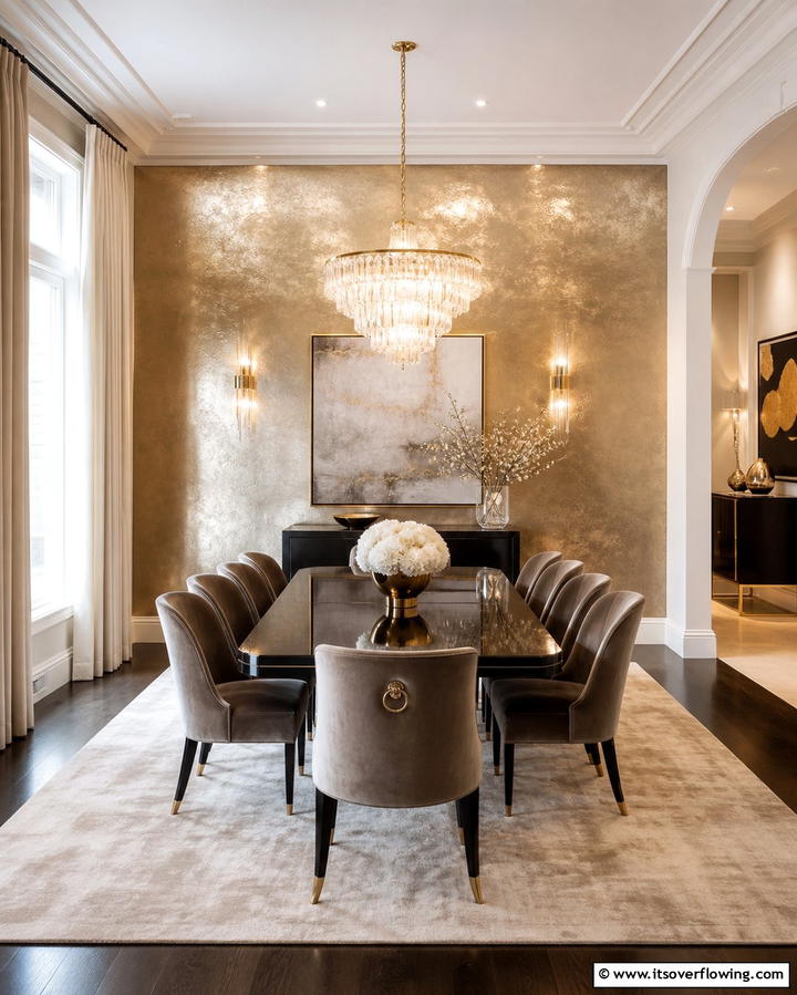Metallic Finish Wall for Glamorous Touch - 25 Feature Wall Ideas to Transform Your Space