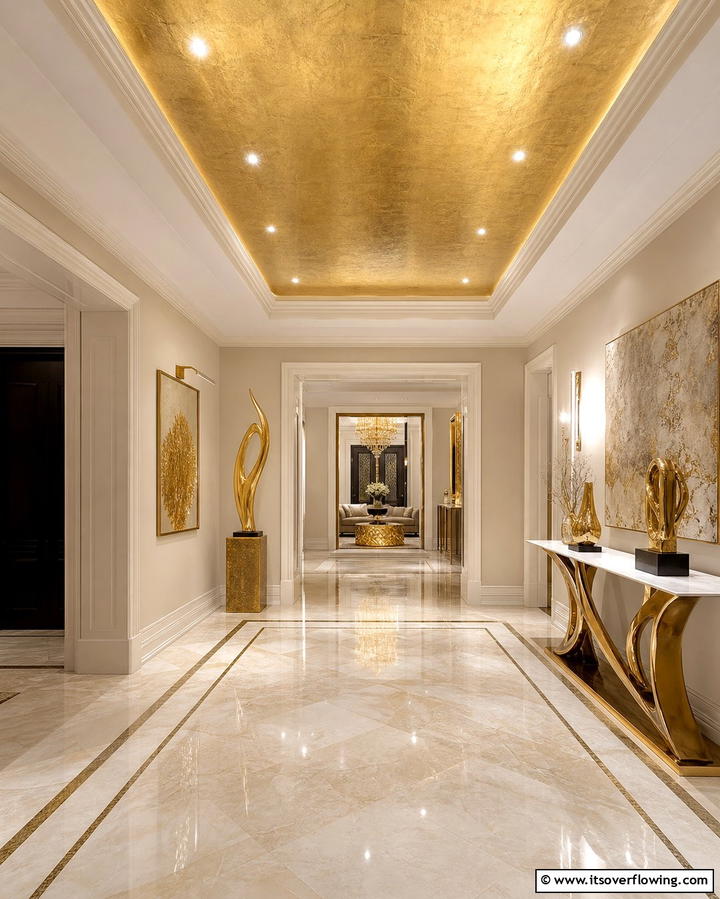 Metallic Finishes - 25 Reverse Tray Ceiling Ideas for a Unique Look