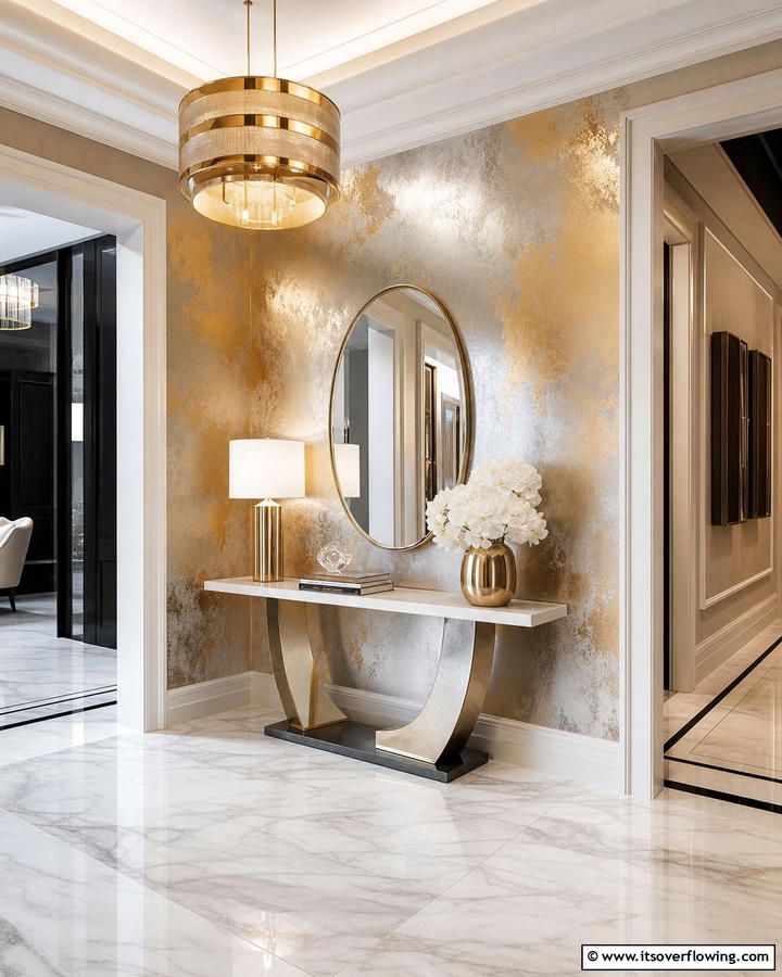 Metallic Finishes Accent - 30 Wall Painting Ideas for Every Room in Your Home