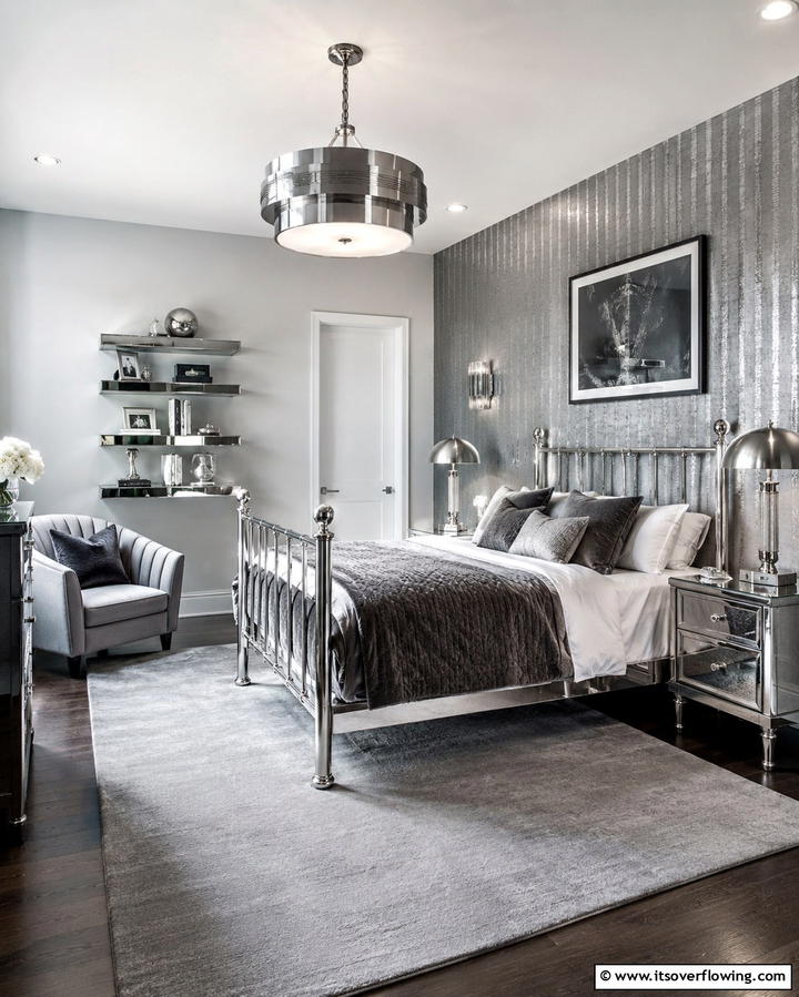 Metallic FinishesOne - 30 1980s Bedroom Decor Ideas for a Retro-Inspired Space