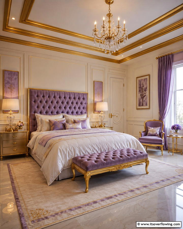 Metallic Gold Paint Accents - 25 Gold Bedroom Ideas for a Luxurious Retreat