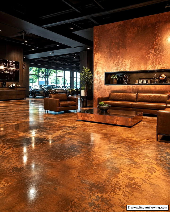 Metallic Stained Finishes - 25 Stained Concrete Floors for a Unique Look