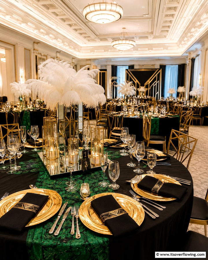 Metallic Tableware and Decor - 25 Art Deco Wedding Ideas for Glamorous Celebrations
