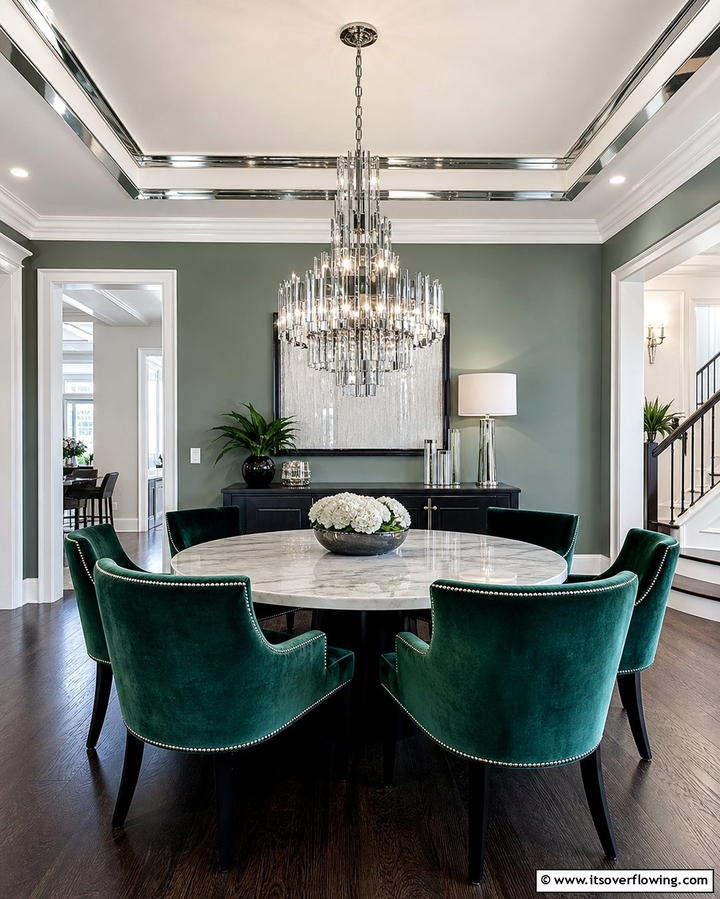Metallic Trim Accents - 25 Elegant Ceiling Trim Ideas to Elevate Your Home
