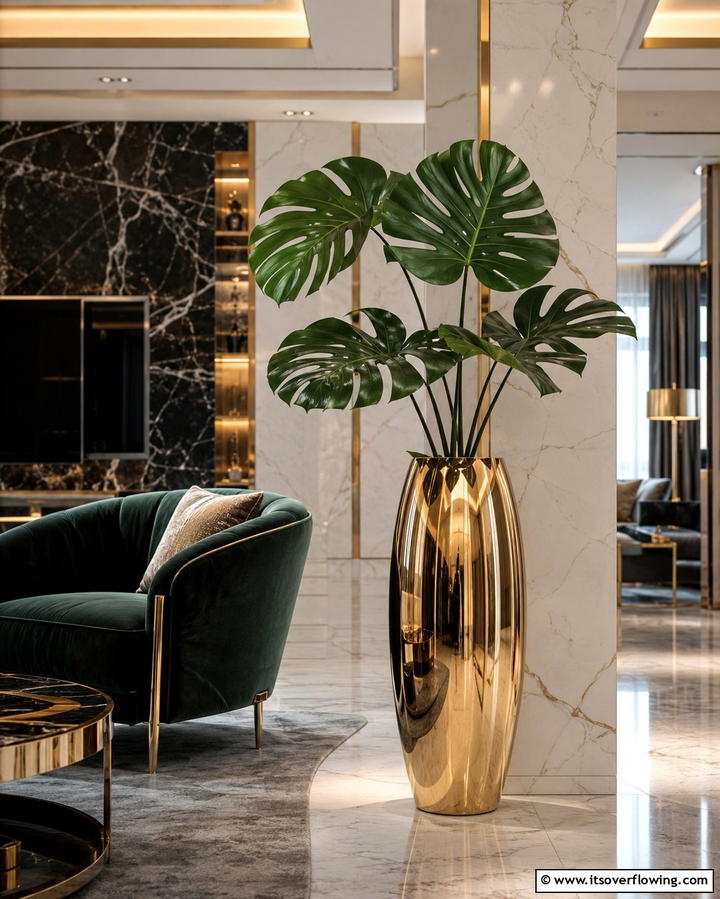 Metallic Vases for a Luxurious Touch - 25 Large Floor Vase Decoration Ideas for Stunning Interiors