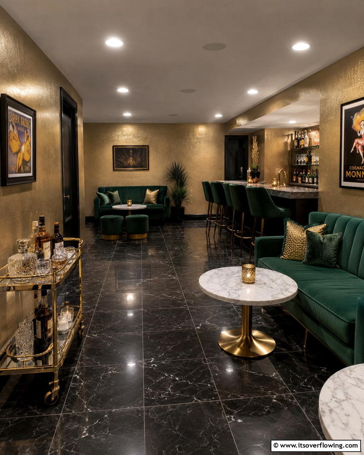 Metallic Wall Paint for a Luxe Finish - 30 Basement Wall Design Ideas to Transform Your Space