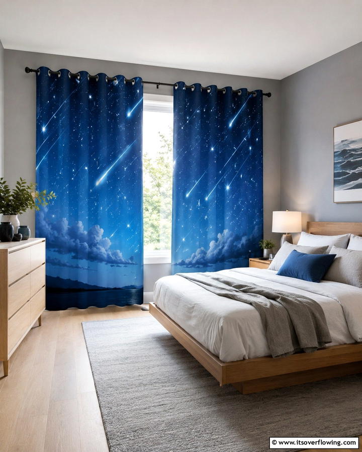 Meteor Shower Curtains - 25 Space-Themed Room Ideas for Kids and Adults