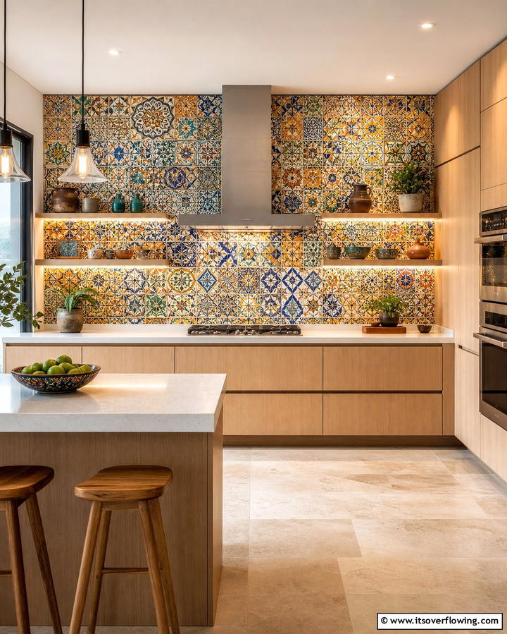 Mexican Inspired Mosaic Backsplash - 25 Mexican Kitchen Ideas for a Vibrant and Authentic Space