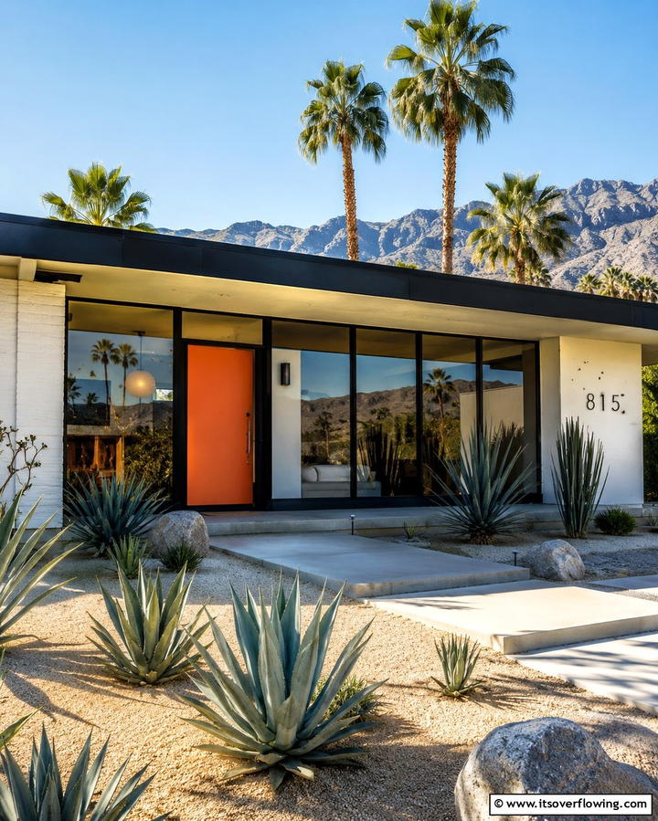 Mid Century Modern Appeal - 25 White Exterior Home with a Black Roof Ideas