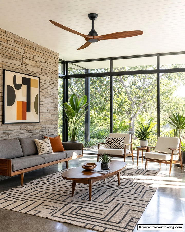 Mid Century Modern Ceiling Fans - 20 Mid-century Modern Sunroom Ideas for a Retro Vibe