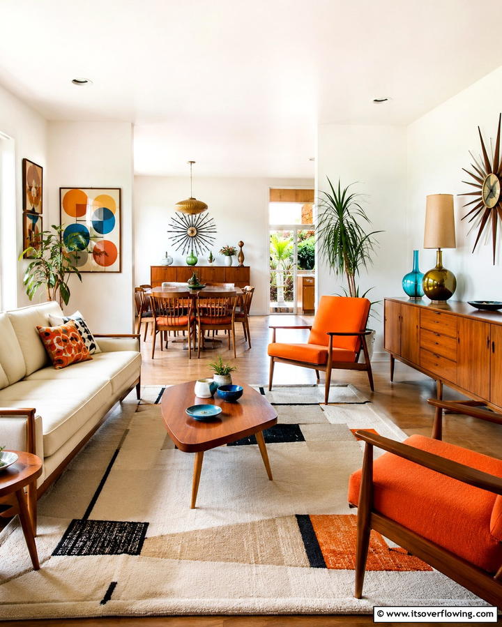 Mid Century Modern Charm - 30 Pinterest Living Room Decor Ideas for 2024 Trends