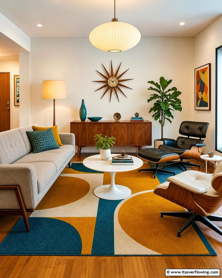 Mid Century Modern Flair - 21 Aesthetic Living Room Ideas for a Stylish & Cozy Retreat