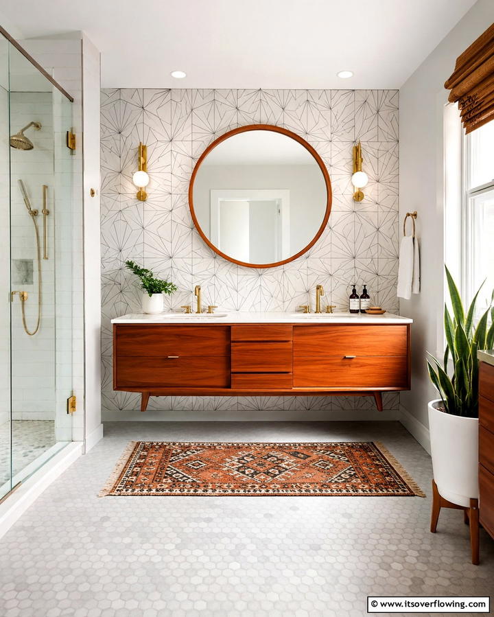 Mid Century Modern Floating Vanity - 25 Floating Vanity Bathroom Ideas for a Modern and Sleek Look