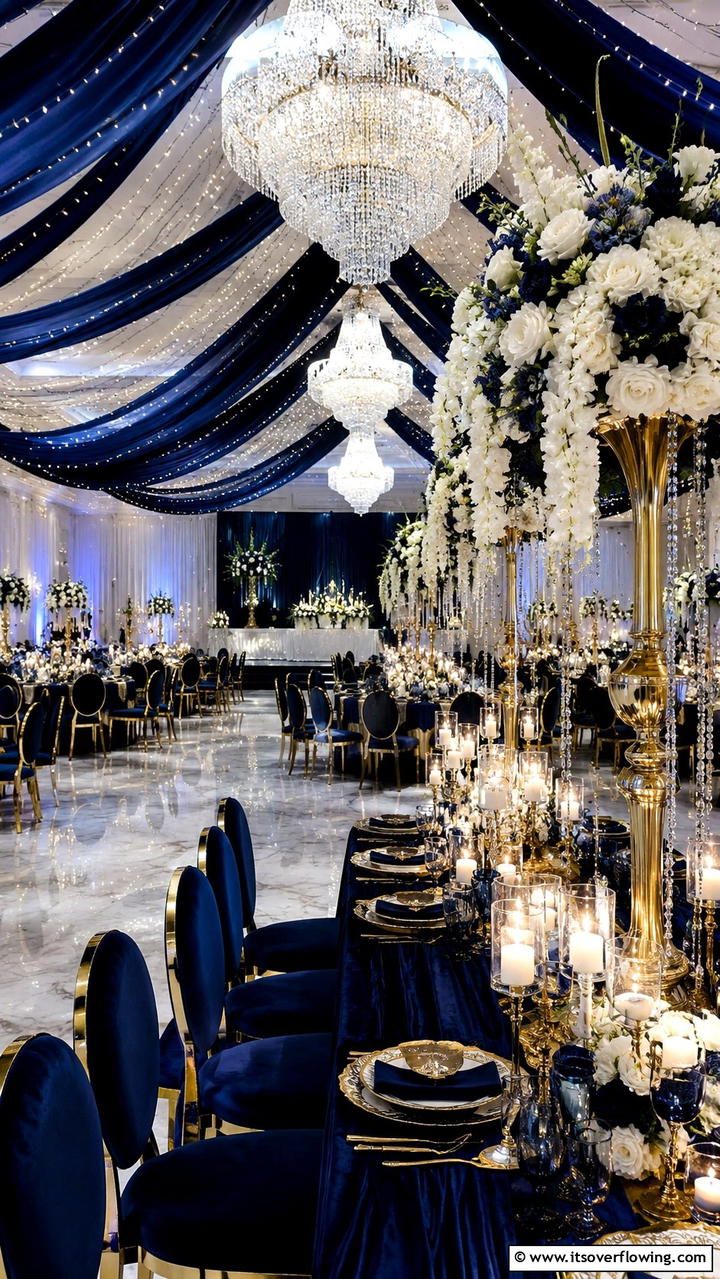 Midnight Blue Luxe - 30 Blue Wedding Theme Ideas for Serene Celebrations