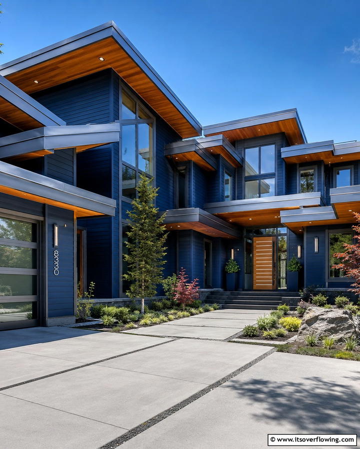 Midnight Blue - 25 Trending House Siding Colors for Curb Appeal