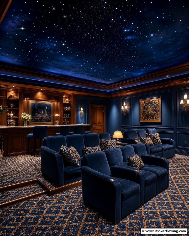 Midnight BlueOne - 30 Home Theater Paint Colors for Immersive Entertainment